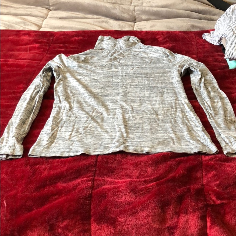 Gray and White Turtle Neck